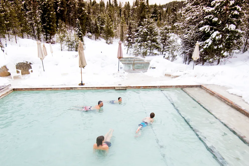 Family Swimming at Gold Fork Hot Spring Pool