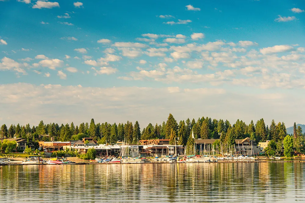 Scene of Boat dock on lake