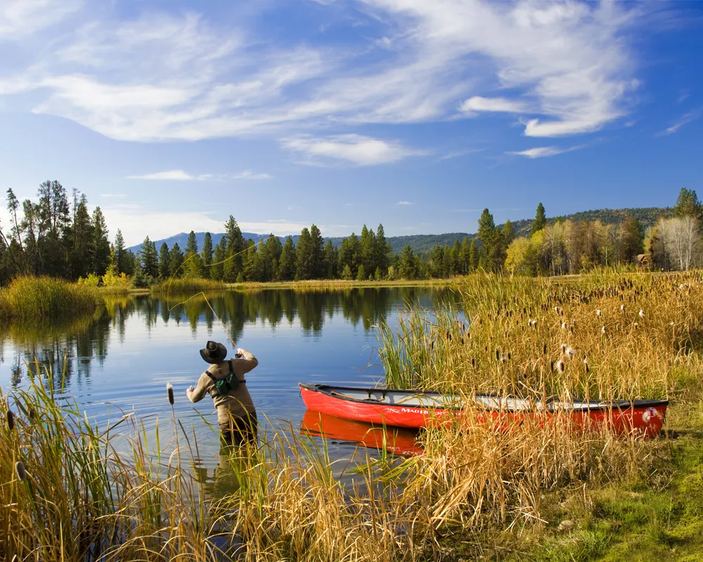 fisherman fly fishing